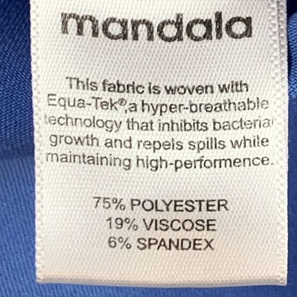 Mandala Medical Scrub Top Womens XXS Blue V Neck Short Sleeve Front Pockets - Picture 7 of 9
